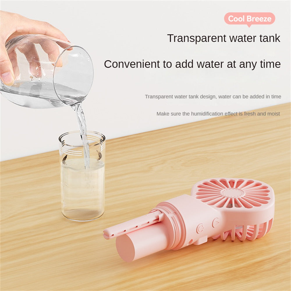 Strong Power Spray Humidification Small Fan Humidification Usb Charging Portable Fan Icy and Refreshing Fan Water Supplement